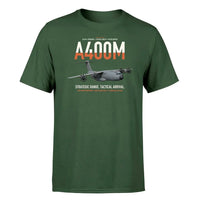 Thumbnail for Airbus A400M Atlas design on dark green t-shirt, single-side print
