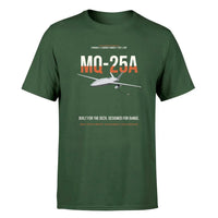 Thumbnail for MQ-25A STINGRAY design on dark green double-side t-shirt, single-side print
