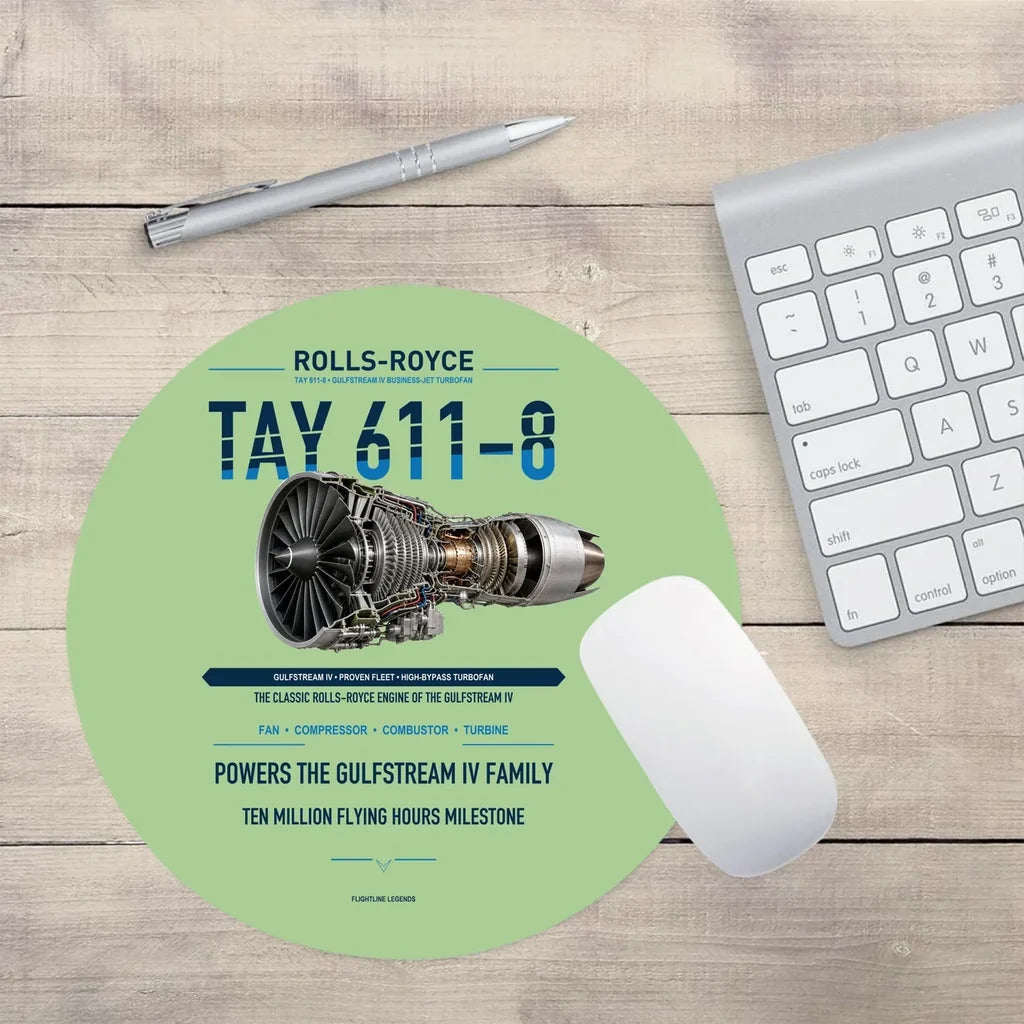 TAY 611-8 design on light green round mouse pad