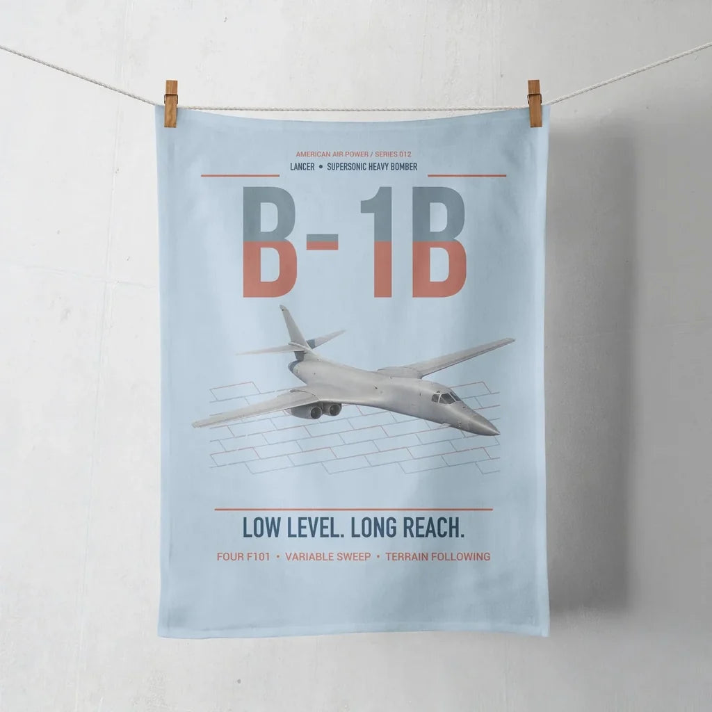 B-1B Lancer design on light blue towel