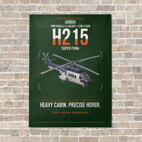 Thumbnail for Airbus H215 vertical canvas print - no frame - dark green background