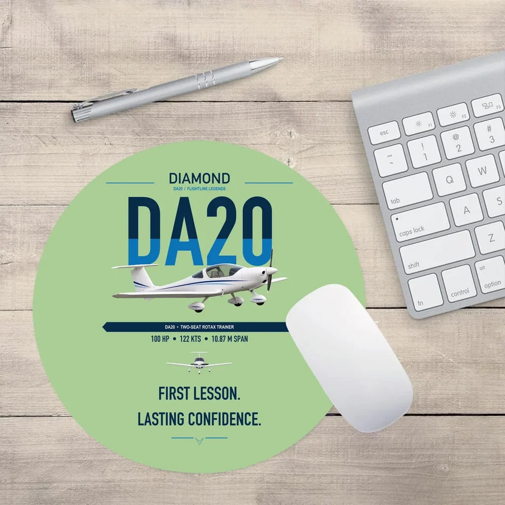 Diamond DA20 design on light green round mouse pad