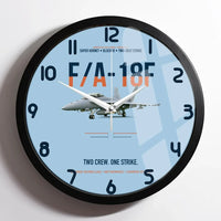 Thumbnail for F-A-18F Super Hornet Block III Two Crew One Strike design on light blue framed wall clock