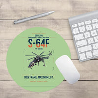 Thumbnail for Erickson S-64F Air Crane design on light green round mouse pad