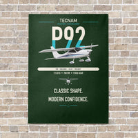 Thumbnail for Tecnam P92 Echo MkII vertical canvas print - no frame - dark green background