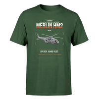 Thumbnail for Leonardo AW101 Merlin HM2 design on dark green t-shirt, single-side print