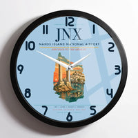 Thumbnail for Naxos Island National Airport (JNX) design on light blue framed wall clock