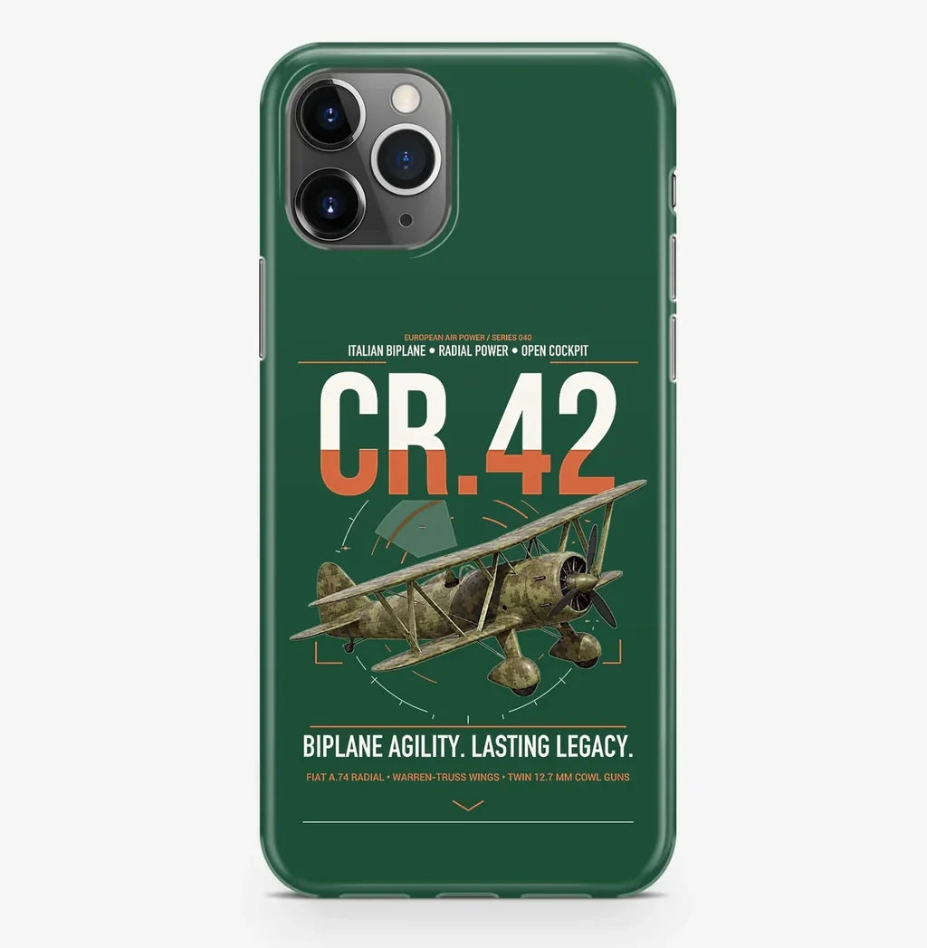 Fiat CR.42 Falco design on dark green magsafe iphone case, for iPhone Pro Max