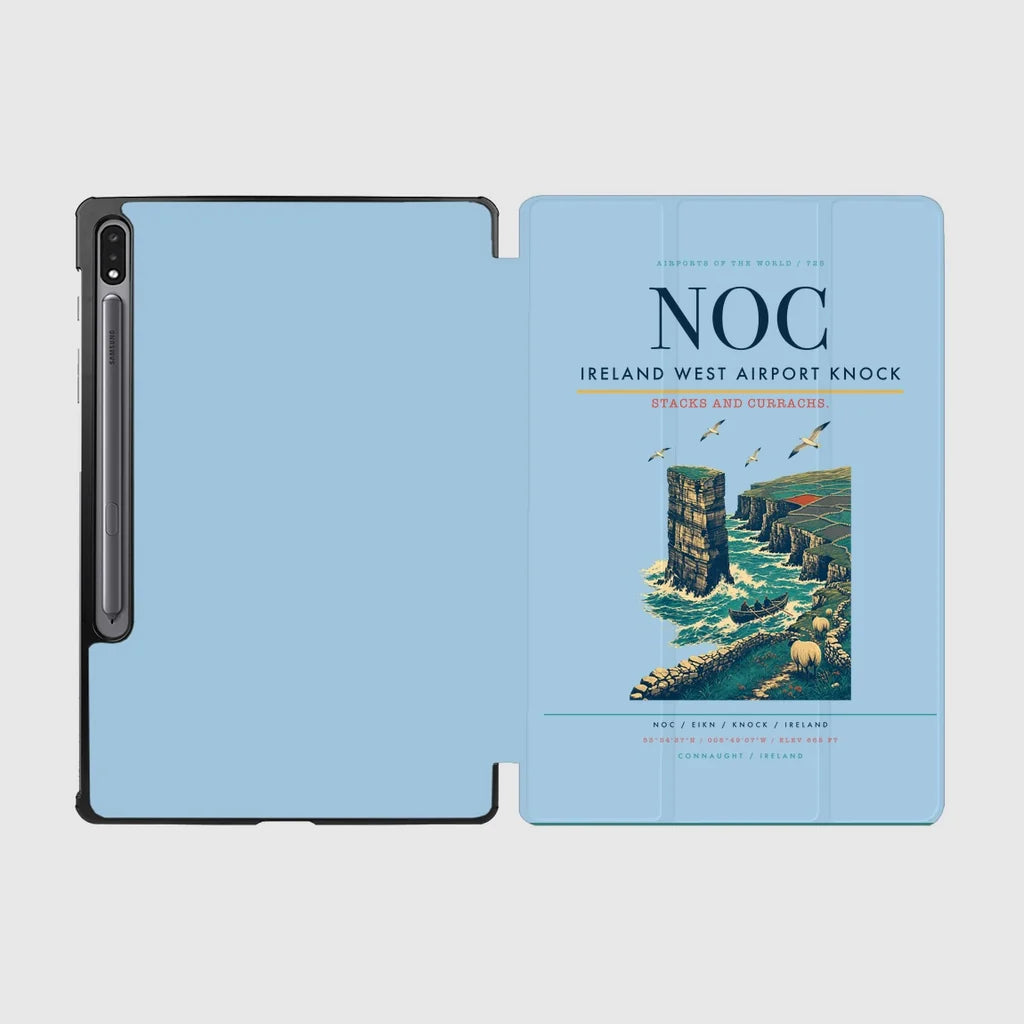 Ireland West Airport Knock (NOC) design on light blue samsung tablet tablet case