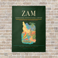 Thumbnail for Zamboanga International Airport ZAM vertical canvas print - no frame - dark green background