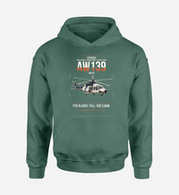 Thumbnail for Leonardo AW139 design on green double-side hoodie, single-side print