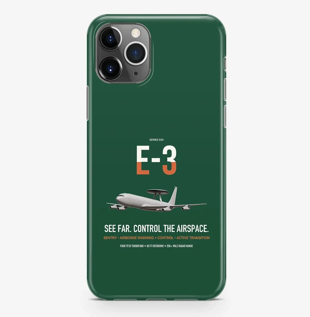 E-3 Sentry AWACS design on dark green magsafe iphone case, for iPhone Pro Max