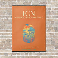 Thumbnail for Incheon International Airport ICN - Canvas Framed - Orange