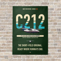 Thumbnail for CASA C-212-100 Aviocar vertical canvas print - no frame - dark green background