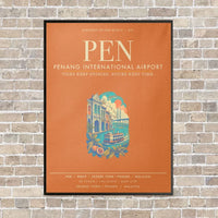 Thumbnail for Penang International Airport PEN - Canvas Framed - Orange