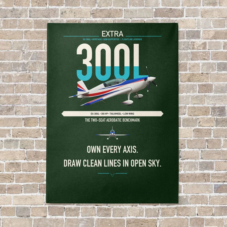 Extra 300L vertical canvas print - no frame - dark green background