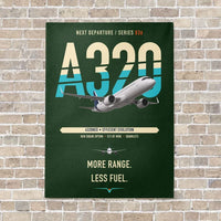 Thumbnail for Airbus A320neo vertical canvas print - no frame - dark green background