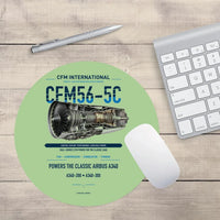 Thumbnail for CFM56-5C design on light green round mouse pad