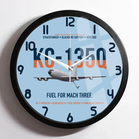 Thumbnail for KC-135Q Blackbird Tanker design on light blue framed wall clock