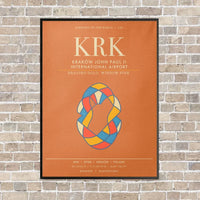 Thumbnail for Krakow John Paul II International Airport KRK - Canvas Framed - Orange