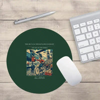 Thumbnail for VINTAGE G4311 - The Bicycle Messenger Handoff - Designed Mouse Pads design on darkgreen round