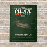 Thumbnail for Boeing CH-47F Chinook vertical canvas print - no frame - dark green background