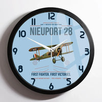 Thumbnail for Nieuport 28C.1 design on light blue framed wall clock
