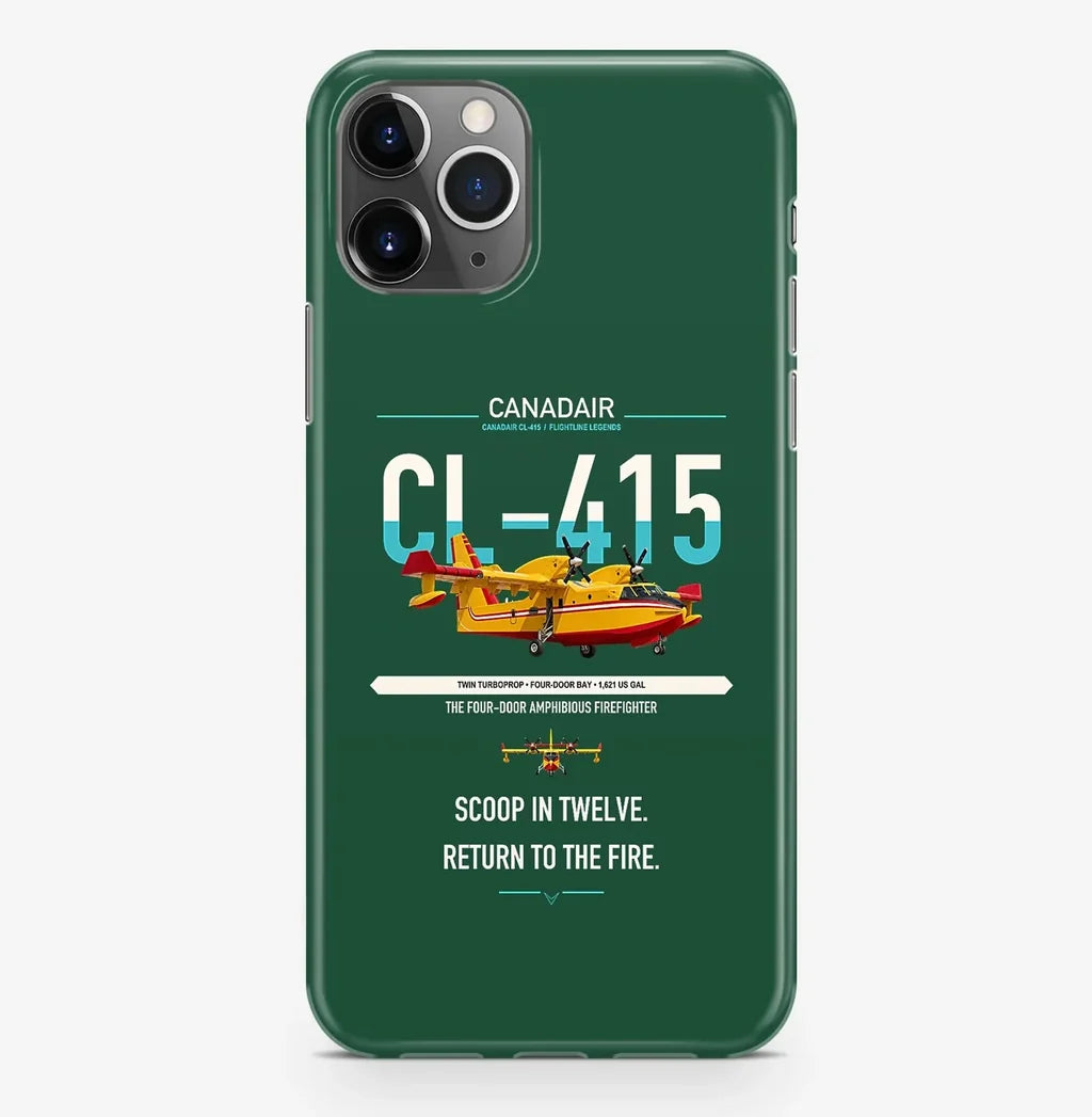 Canadair CL-415 design on dark green magsafe iphone case, for iPhone Pro Max