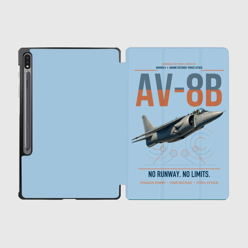 AV-8B Harrier II design on light blue samsung tablet tablet case