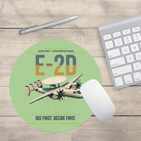 Thumbnail for E-2D Advanced Hawkeye design on light green round mouse pad