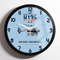 Thumbnail for Airbus H135 design on light blue framed wall clock
