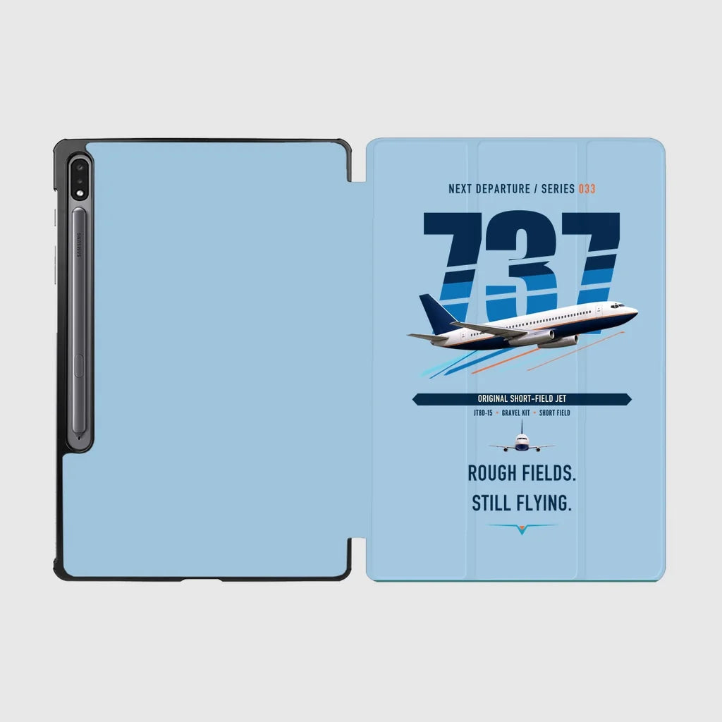 Boeing 737-200 design on light blue samsung tablet tablet case