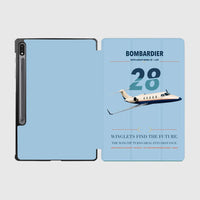 Thumbnail for Bombardier Learjet 28 design on light blue samsung tablet tablet case