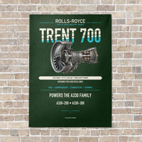 Thumbnail for TRENT 700 vertical canvas print - no frame - dark green background
