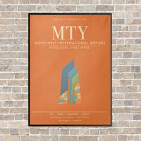 Thumbnail for Monterrey International Airport MTY - Canvas Framed - Orange