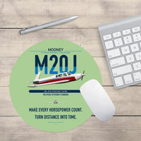 Thumbnail for Mooney M20J 201 design on light green round mouse pad