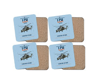 Thumbnail for HAL LCH Prachand design on light blue 4 pieces set coaster