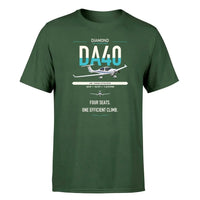 Thumbnail for Diamond DA40 design on dark green t-shirt, single-side print