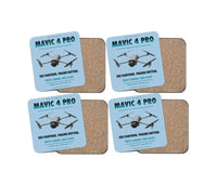 Thumbnail for DJI Mavic 4 Pro design on light blue 4 pieces set coaster