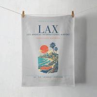 Thumbnail for Los Angeles International Airport (LAX) design on light gray towel