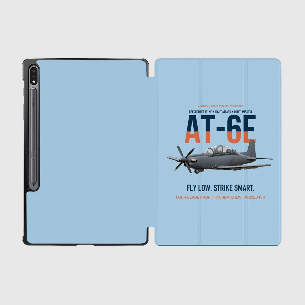 AT-6E Wolverine Light Attack design on light blue samsung tablet tablet case