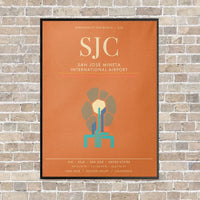 Thumbnail for San Jose Mineta International Airport SJC - Canvas Framed - Orange