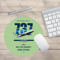 Thumbnail for Boeing 737-800 NG design on light green round mouse pad