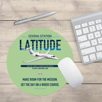 Thumbnail for Cessna Citation Latitude design on light green round mouse pad
