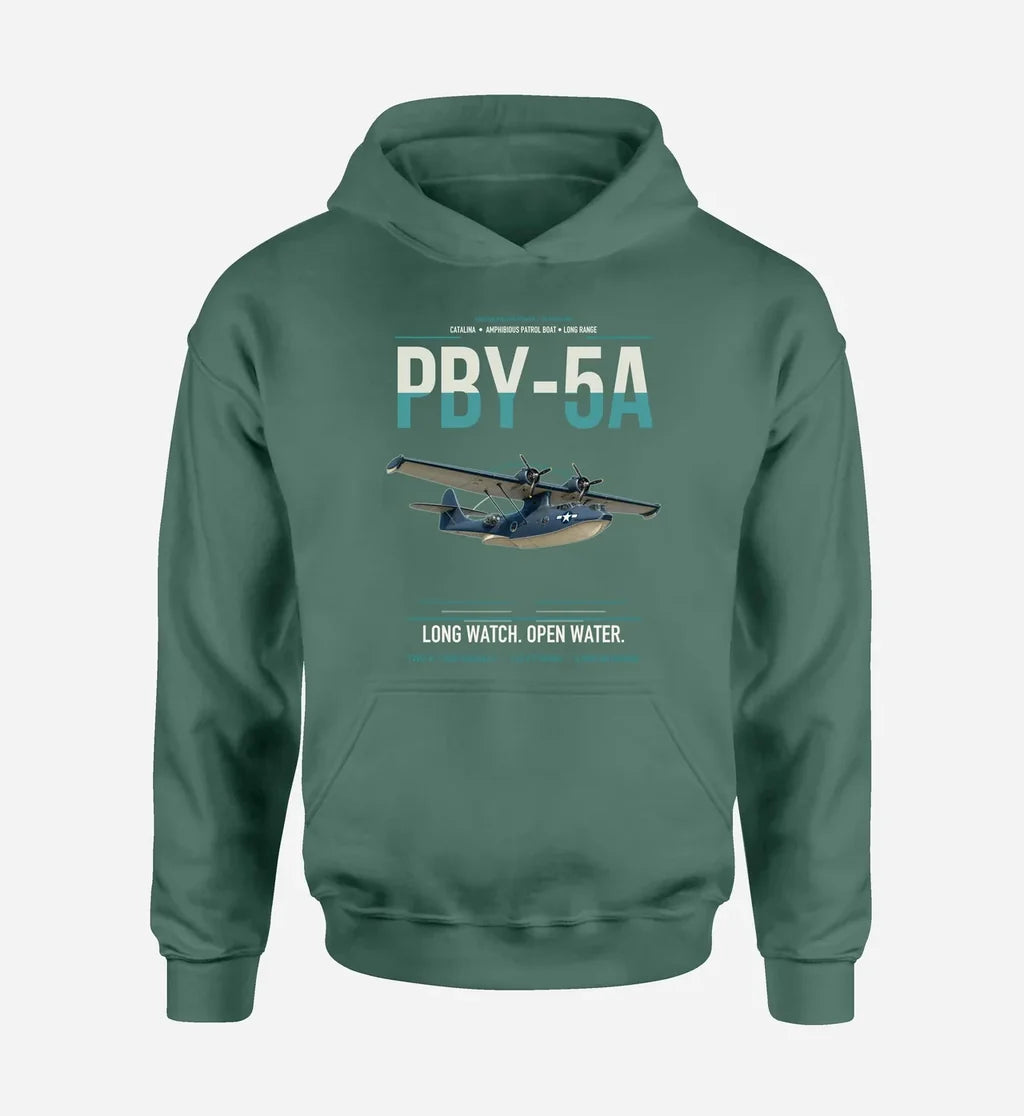 PBY-5A Catalina design on green double-side hoodie, single-side print
