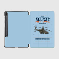 Thumbnail for Boeing AH-64E Apache Guardian design on light blue samsung tablet tablet case