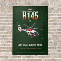 Thumbnail for Airbus H145 D3 vertical canvas print - no frame - dark green background