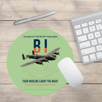 Thumbnail for Avro Lancaster B I design on light green round mouse pad