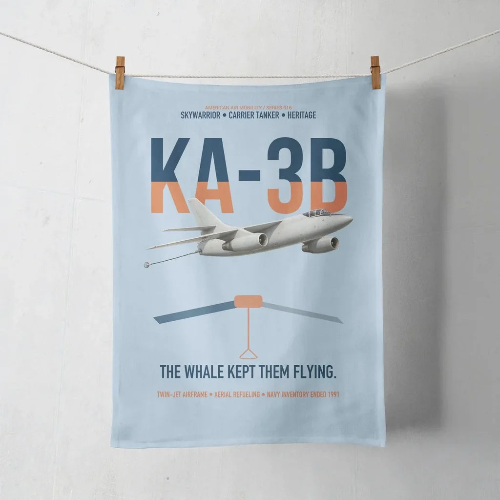 KA-3B Skywarrior design on light blue towel