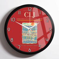 Thumbnail for Avram Iancu Cluj International Airport CLJ Wall-Clock Framed - Red